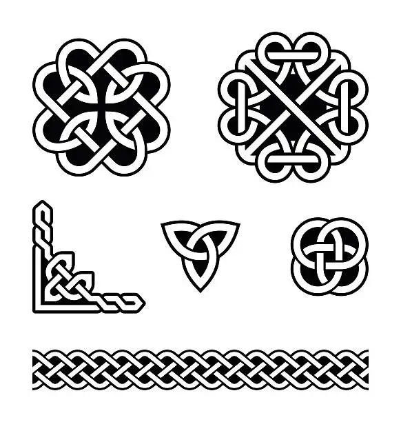 Vector illustration of Celtic knots patterns - vector