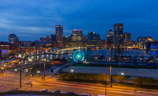 istock Baltimore Light City Festival 2016 skyline at dusk 522875724