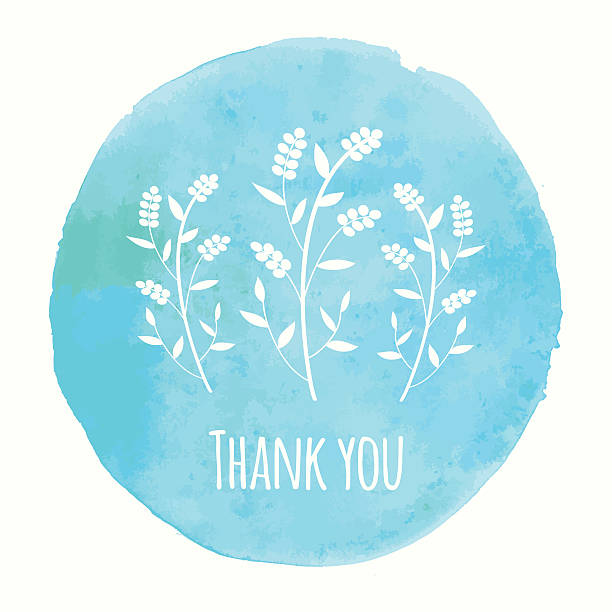 Thank you card with floral ornament vector art illustration