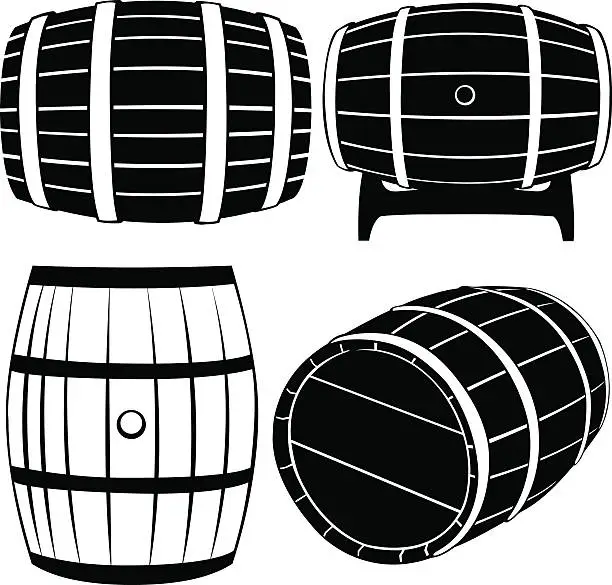 Vector illustration of barrels