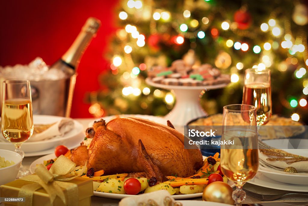 Turquía la cena de Navidad - Foto de stock de Navidad libre de derechos