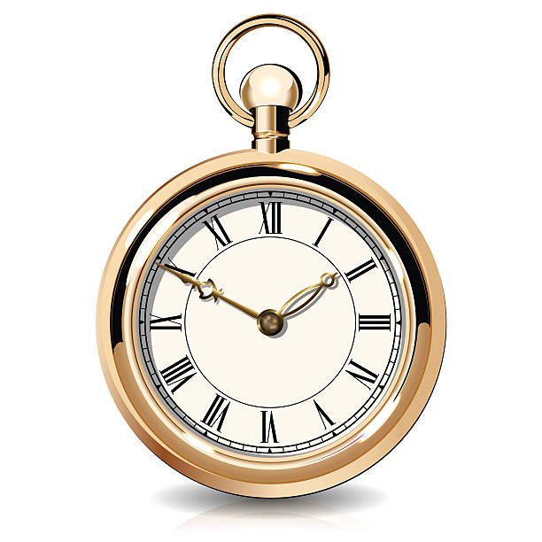 ilustrações, clipart, desenhos animados e ícones de ouro vintage relógios - pocket watch watch clock pocket