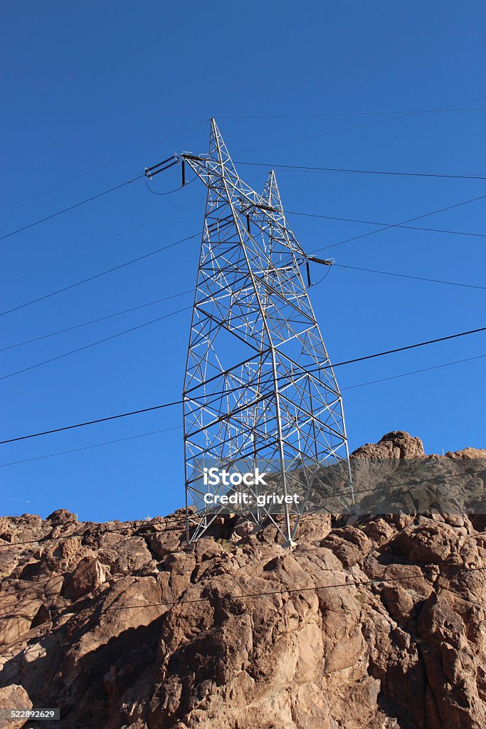 Pylon on the Rocks Hoover Dam Hydroelectric Structure on Colorado River Arizona Stock Photo