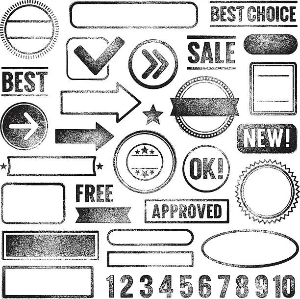 Vector illustration of Rubber stamps