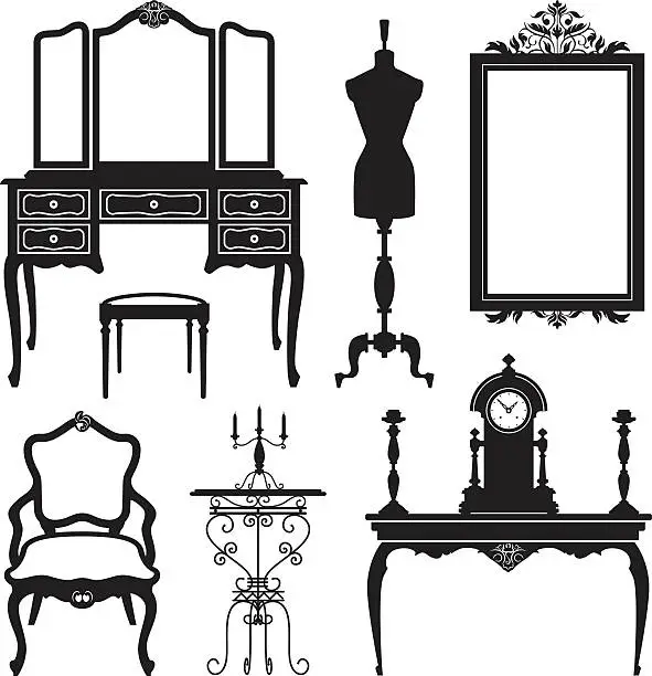 Vector illustration of Antique Furniture