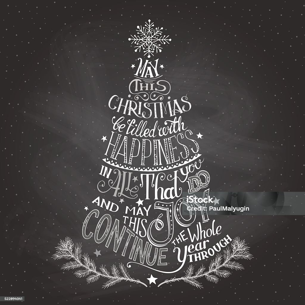 Christmas Tree Handlettering With Chalk Stock Illustration - Download ...