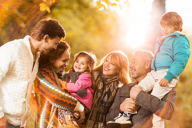 istock Multi-generation family enjoying in autumn. 522895351