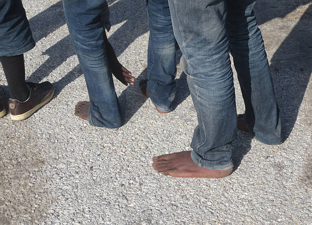 In Mare Nostrum - Triton rescue Operation, over 100,000 people refugee camps. Many of the children don’t have shoes.