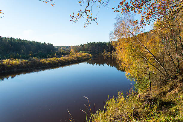 istock scenic autumn colored river in country 522897809