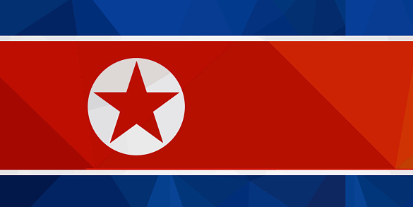 North Korea flag - triangular polygonal pattern