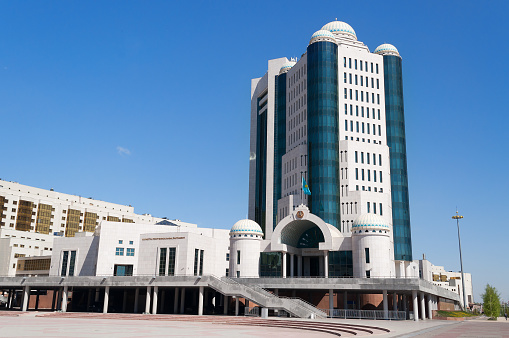 Astana, Kazakhsta - May 10, 2014: House of Parliament of the Republic of Kazakhstan in Astana