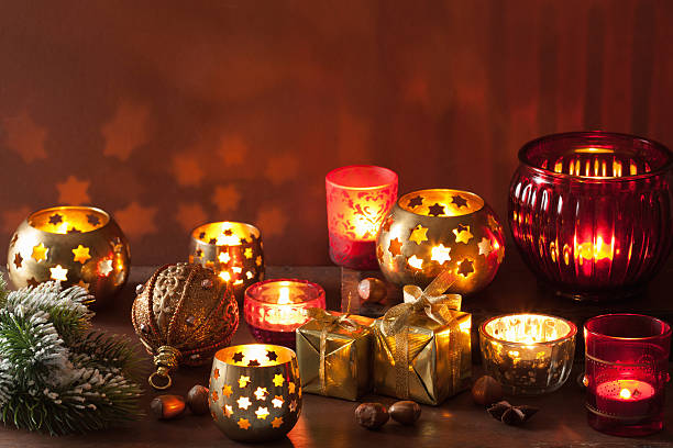 istock burning christmas lanterns and decoration 522911135