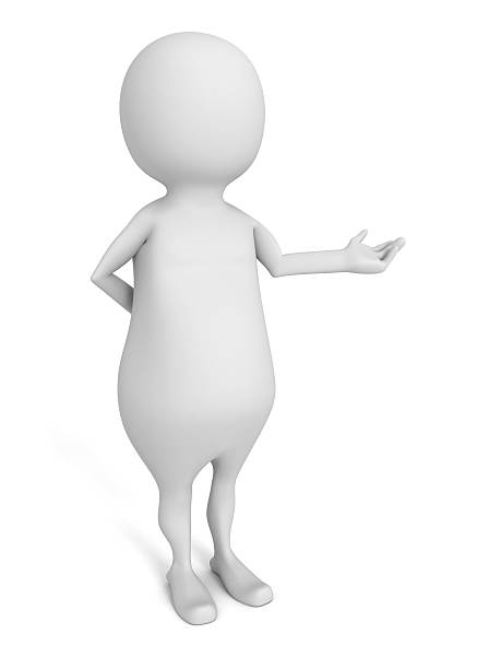 istock white 3d man person presenting with hand 522921589