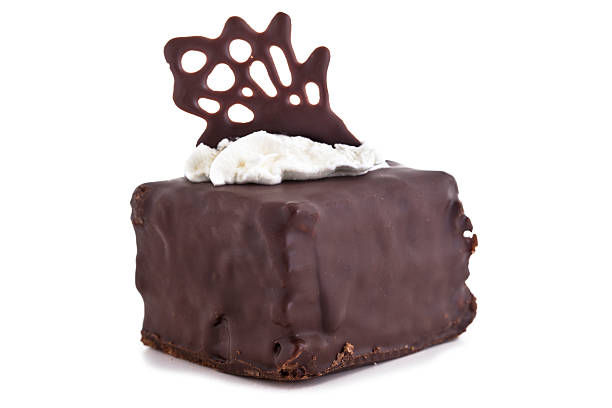 istock Sweet chocolate cake decorate with dark chocolate ship the image 522921857