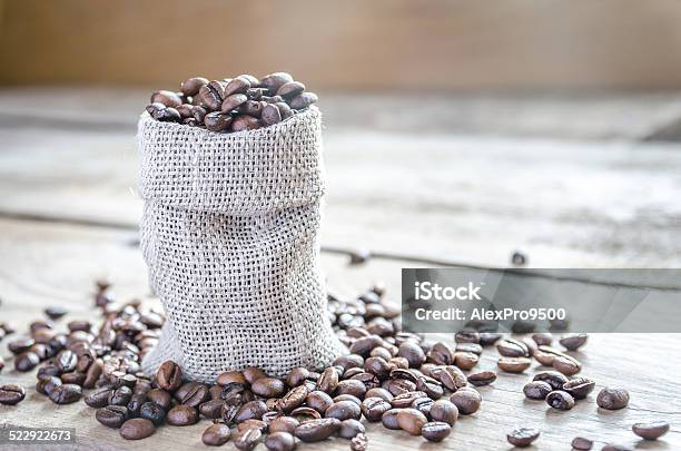 Coffee Beans In The Sackcloth Bag Stock Photo - Download Image Now - Agriculture, Backgrounds, Bag