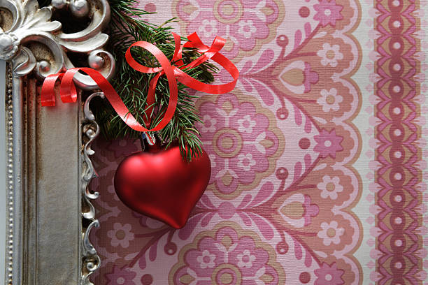 Christmas red ball heart-shaped