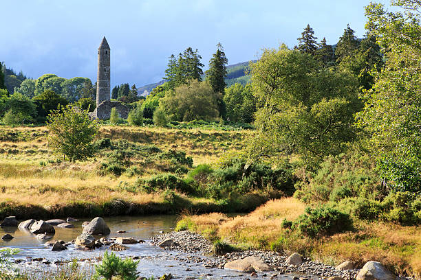 istock Medieval tower in Wicklow Mountains National Park. 522926015