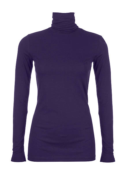 istock Purple polo neck top 522926107