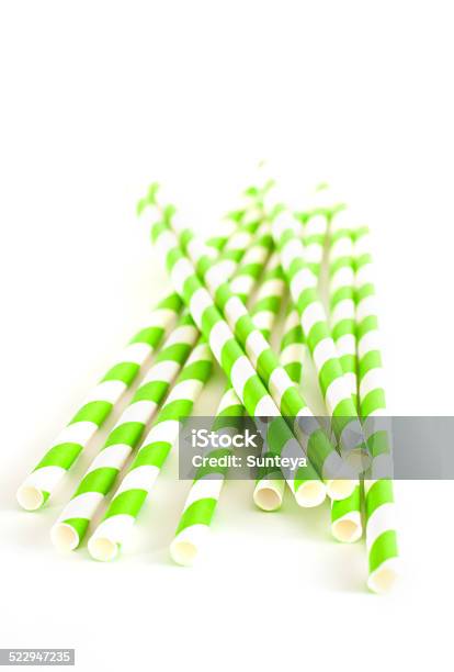 Paper Drink Straws On White Background Stock Photo - Download Image Now - Colors, Drinking Straw, Environmental Conservation