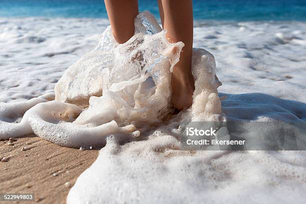 Woman Walking On The Sea Stock Photo - Download Image Now - Barefoot, Steps, Active Lifestyle