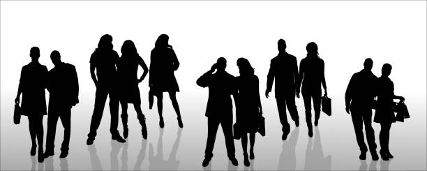 istock Vector silhouette of business people. 522950787