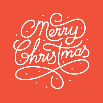 Vector illustration of text saying Merry Christmas.