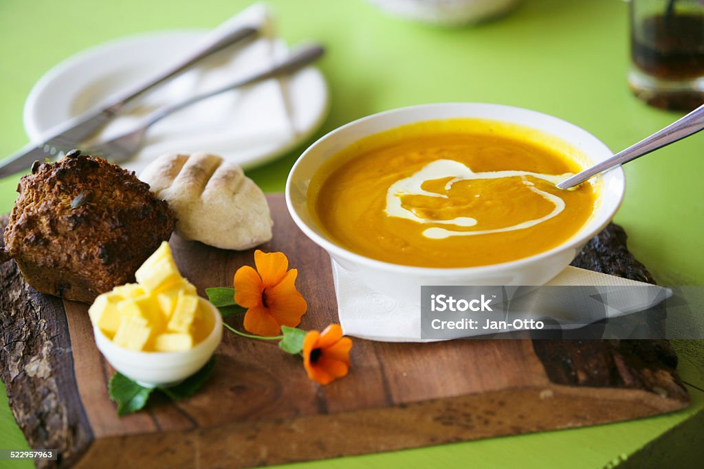 Kürbissuppe - Lizenzfrei Bildschärfe Stock-Foto