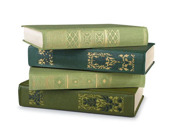 istock stack of vintage books in a green cover 522958571