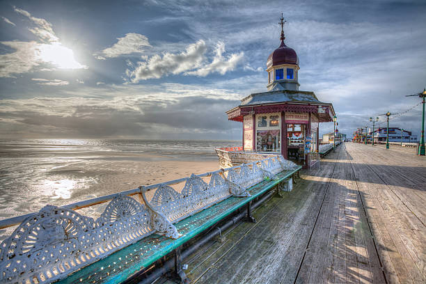 Blackpool North Pier. A View of the Victorian North Pier at Blackpool Built In 1860. lancashire photos stock pictures, royalty-free photos & images