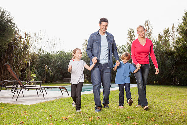 istock Happy family in garden 522958907