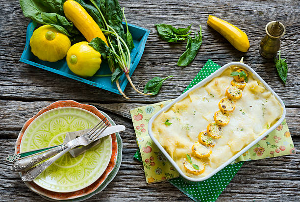 Vegetable lasagna stock photo