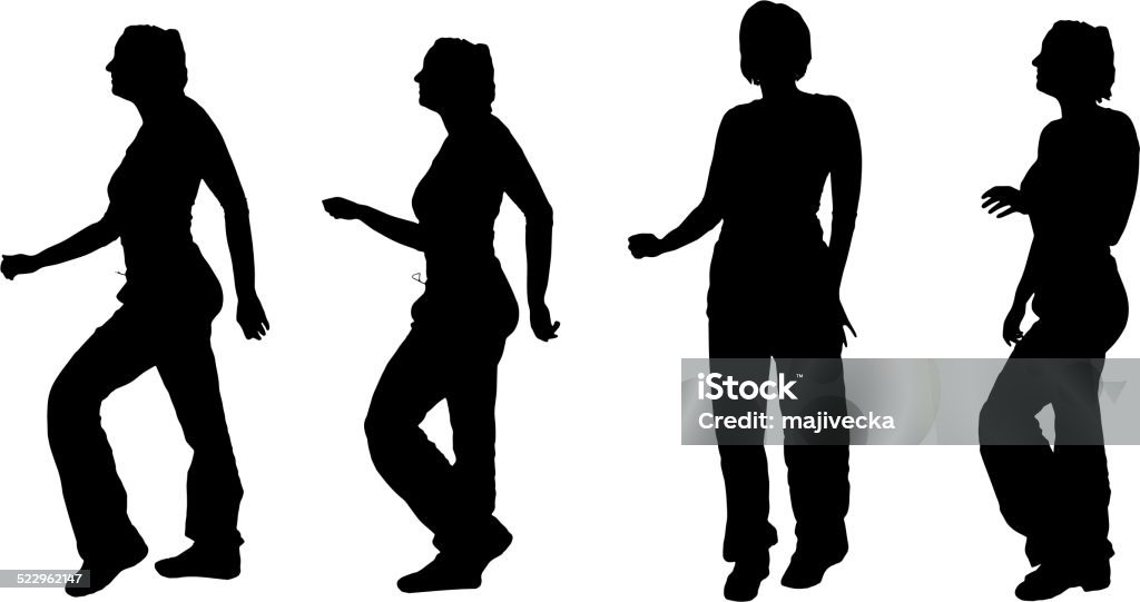 Vector silhouette of a woman. Vector silhouette of a woman who walk. Activity stock vector