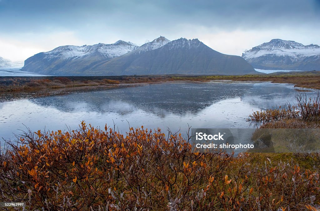 Skaftafelljokull glacier - Iceland View between way to Skaftafelljokull glacier in Iceland Arctic Stock Photo