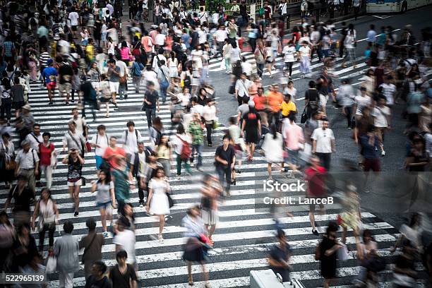 Tokyo Crowd Stock Photo - Download Image Now - Road Intersection, Tokyo - Japan, People