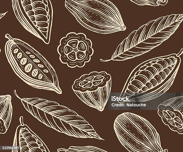 Cocoa Pattern Stock Illustration - Download Image Now - Bean, Brown, Cacao Fruit