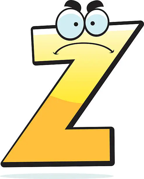 Vector illustration of Angry Cartoon Letter Z