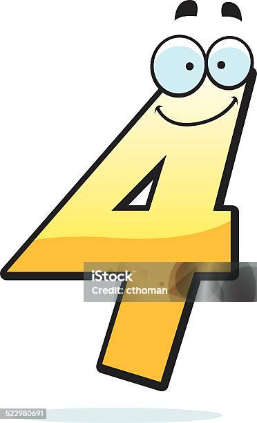 Cartoon 4 Cartoon Number Four Stock Illustration - Download Image Now - Cartoon ...