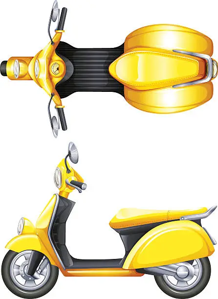 Vector illustration of Yellow scooter