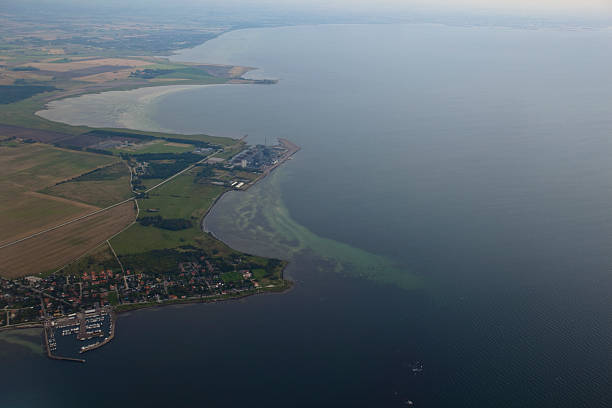 istock land and sea  from the sky . Aerial view 522982827