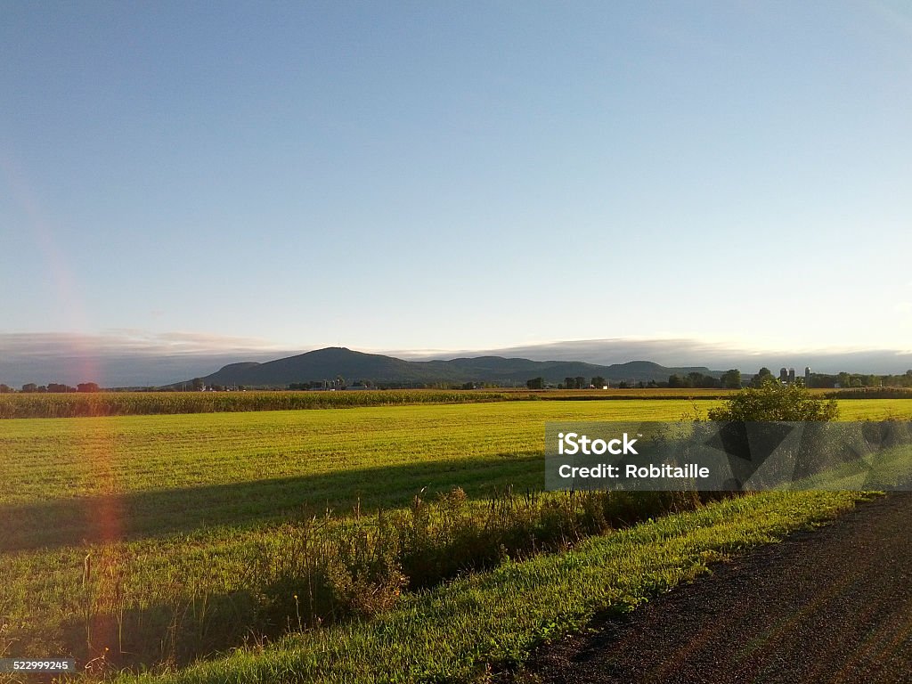 Morning Landscape with path and mountains Landscape with path and mountains Montérégie Stock Photo