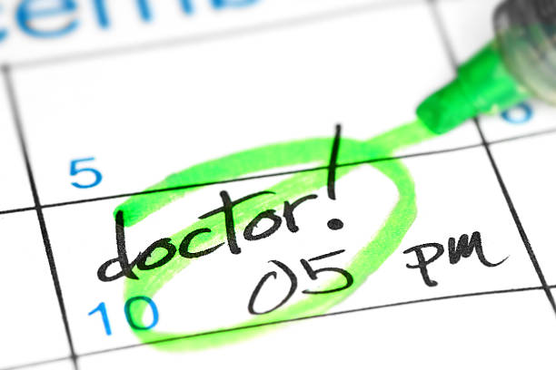 médico consulta data do calendário - today reminder note pad writing imagens e fotografias de stock