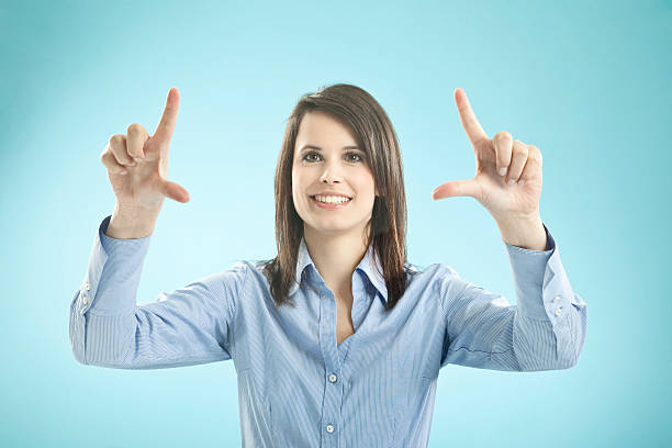 istock Businesswoman gesturing, smiling 523000957