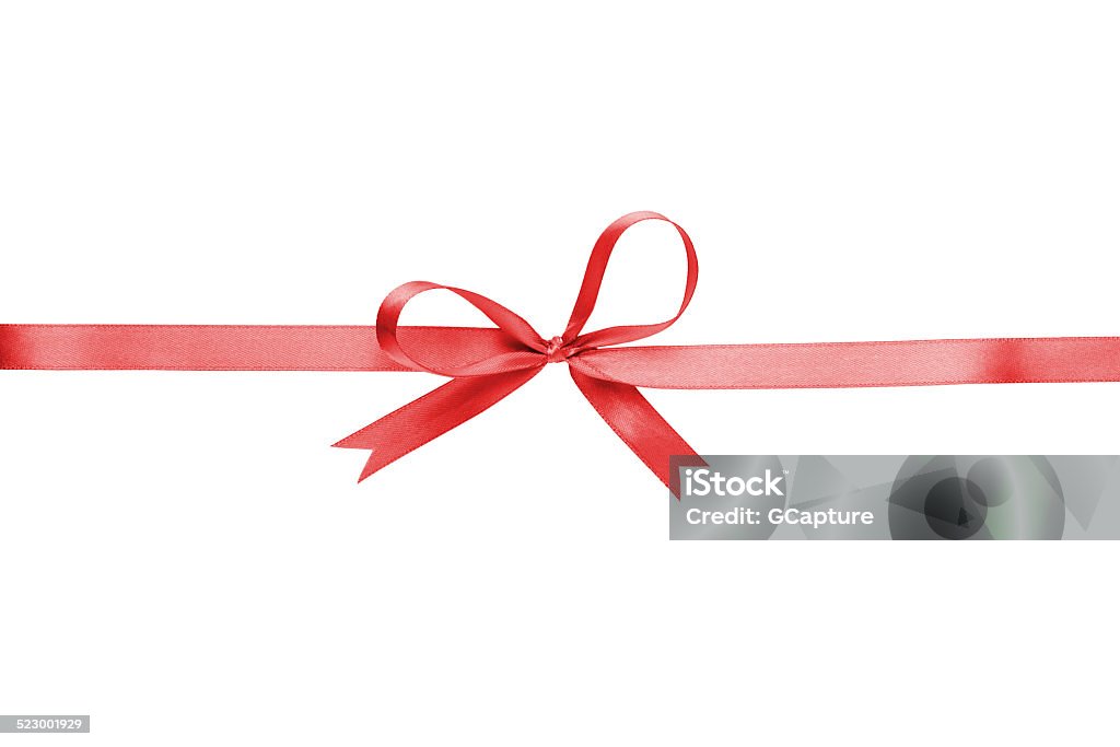 Red Thin Ribbon With Bow Stock Photo - Download Image Now - Thin, Tied Bow,  Anniversary - iStock