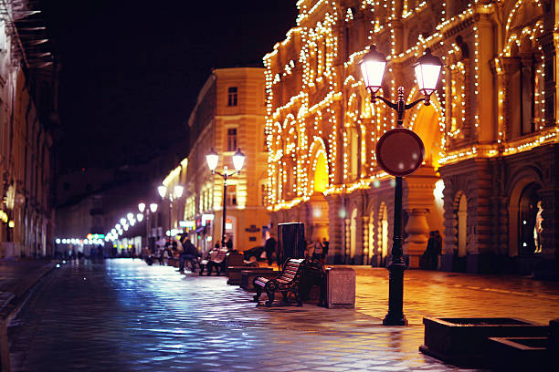istock night city lights benches 523002491