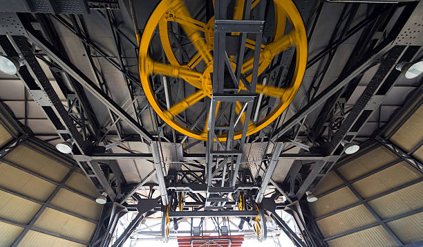 istock Yellow Wheels of Cableway 523002687