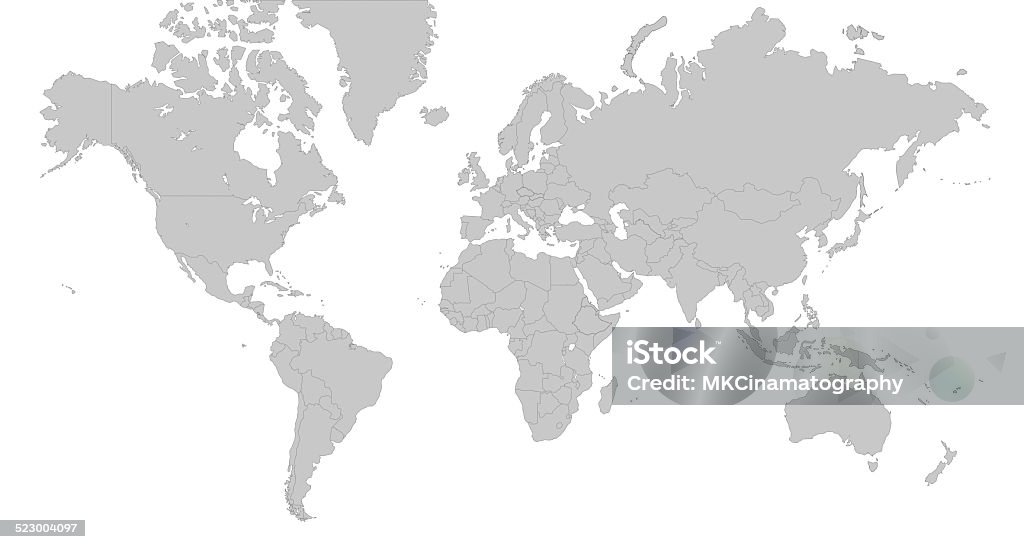 Map Of The World - Silver Gray Illustration Big Illustrated Map Of The World World Map Stock Photo