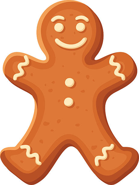 Gingerbread man. Vector Christmas cookie. Vector Christmas illustration of gingerbread man cookie isolated on white. gingerbread man stock illustrations