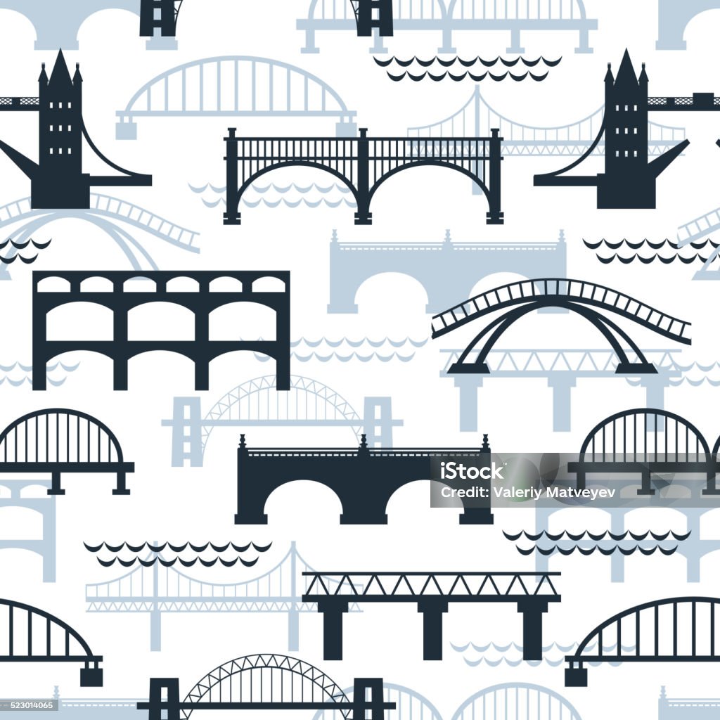 Bridge Pattern Photo Shop Seamless Pattern Of Bridge Silhouettes Stock Illustration - Download ...