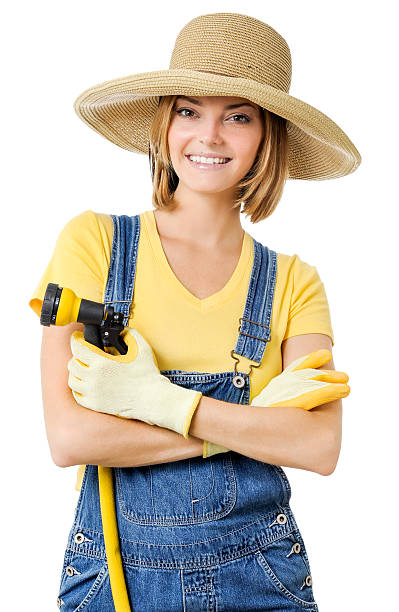 istock Young Woman Gardener Isolated on White Background 523017719