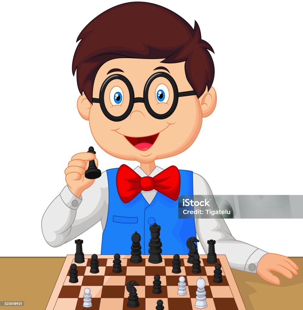 Cậu Bé Hoạt Hình Chơi Cờ Vua Hình minh họa Sẵn có - Tải xuống Hình ...